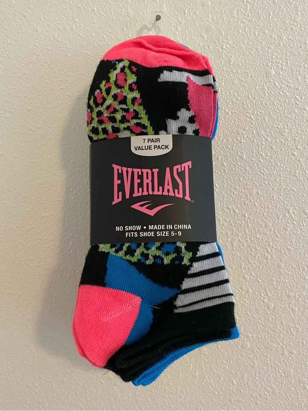 Everlast No-Show Sock Pack - Neon Pink Multi